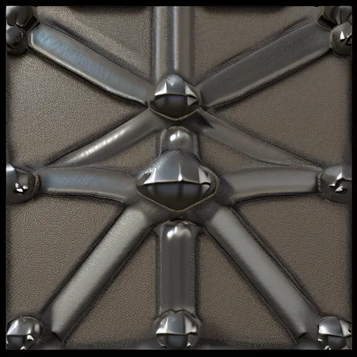 Prompt: metal with rivets, bumpmap