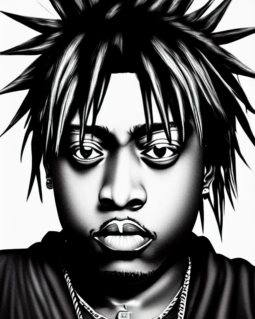 Image similar to juice wrld rapper rockstar legend highly detailed photo realistic naruto digital art