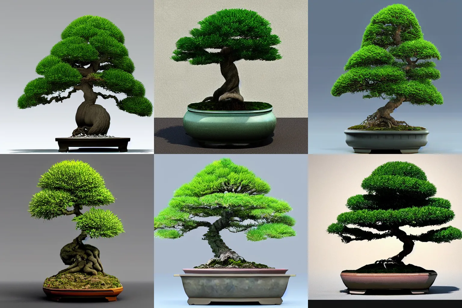 Prompt: a hyper realistic 3d model of a bonsai tree