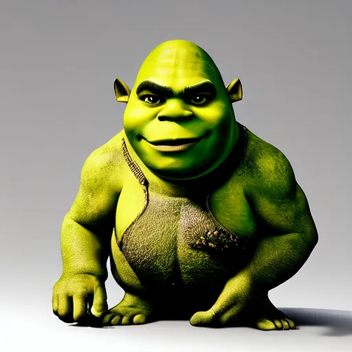 Prompt: ripped shrek posing for the camera, 8 k