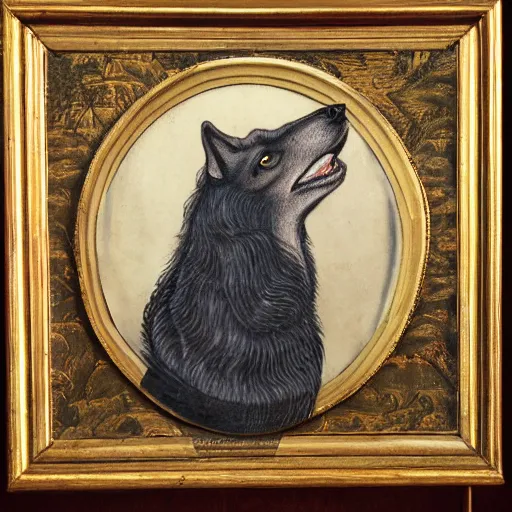 Image similar to retarded wolf portrait, renaissance style