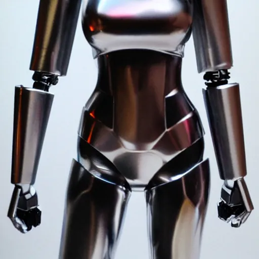 Image similar to Low poly Hot slim fit attractive steel cylon woman from battlestar galactica chrome cylon invasion centurion robot