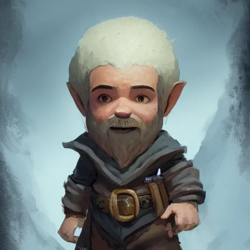 Prompt: Portrait of a young gnome called Eldon, who is a very young wizard that studied at the School of Abjuration, DnD, art by argerm and greg rutkowski, trending on artstation.