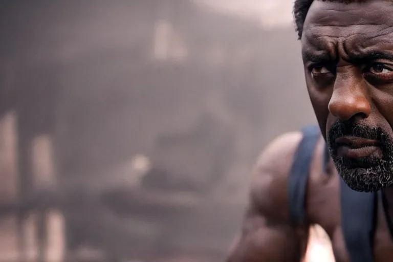 Prompt: film still of Idris Elba as wolverine in new X-men movie, 4k