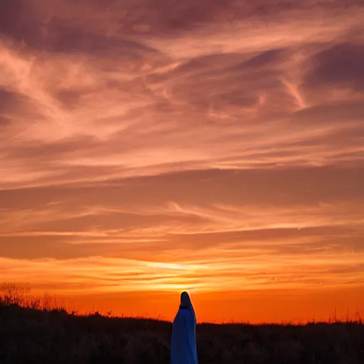 Image similar to virgin mary in form of sunset clouds