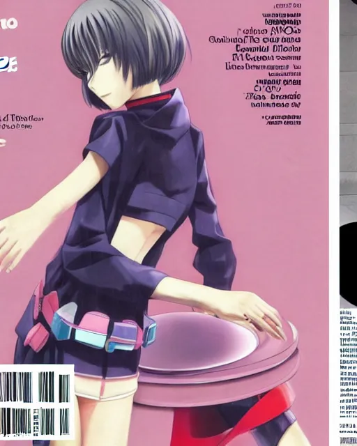 Image similar to anime girl wearing balenciaga, magazine cover, ufo table,