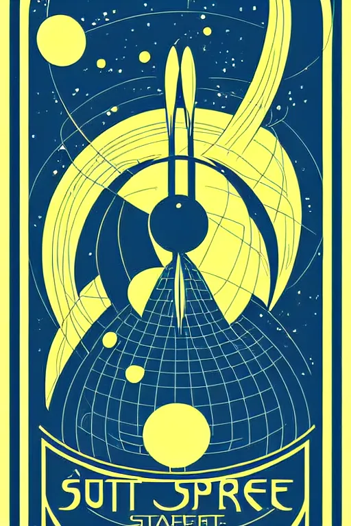 Prompt: art nouveau travel poster. outer space alien planet