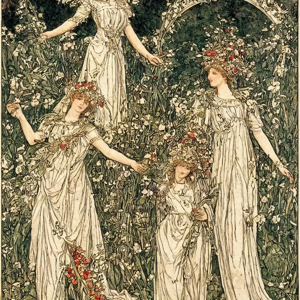 Image similar to May Queen, by Walter Crane