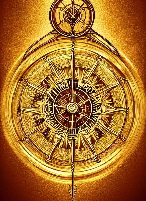 Prompt: symmetry!! abstract golden compass, poster, intricate, elegant, highly detailed, digital painting, artstation, concept art, smooth, sharp focus, illustration, art by artgerm