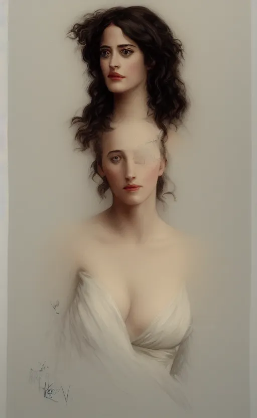 Prompt: portrait en buste eva green, vesper lynd vannessa ives, traditional corsican, intricate, highly detailed, artstation, illustration, jurgens, rutkowski, bouguereau