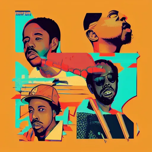 Image similar to Album Art for Earl Sweatshirt and Chuck Inglish, 3d shapes, Vector art, by Sachin Teng, Trending on artstation