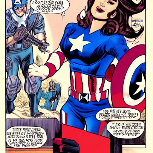 Prompt: Captain America as a beautiful woman