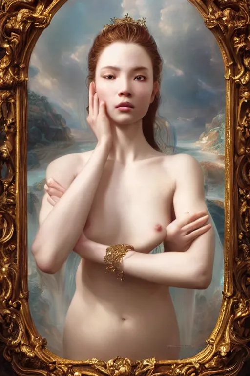 Image similar to a masterpiece ultrarealistic ultradetailed portrait of a very beautiful nympheeeeeeeeeeeeeeeee, baroque renaissance. medium shot, intricate, elegant, by stanley artgerm lau, wlop, rossdraws, james jean, andrei riabovitchev, marc simonetti, light by julie bell, porcelain skin. global illumination. vfx