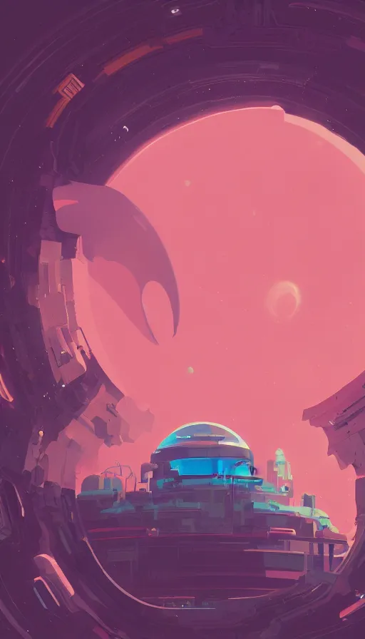 Prompt: crypt planet in space, sharp focus, james gilleard, moebius, print, cinematic, game art
