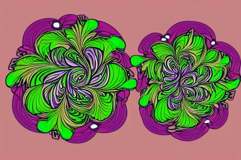 Image similar to awesome vector sticker of a fractal flower