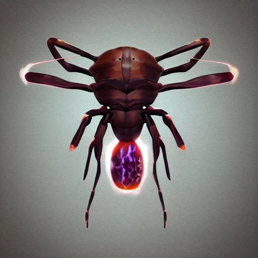 Image similar to A pokemon that looks like a stag beetle,body like a pumpkin，Trending on art station. Unreal engine.