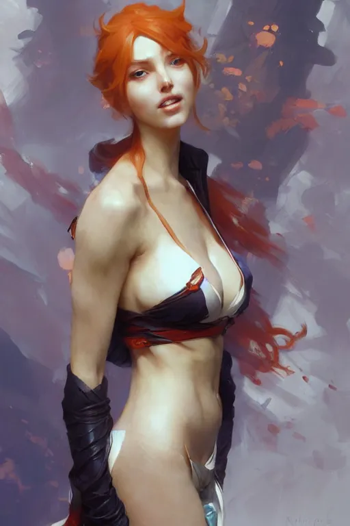 Image similar to Nami, digital art from artstation by Ruan Jia and Mandy Jurgens and Artgerm and william-adolphe bouguereau