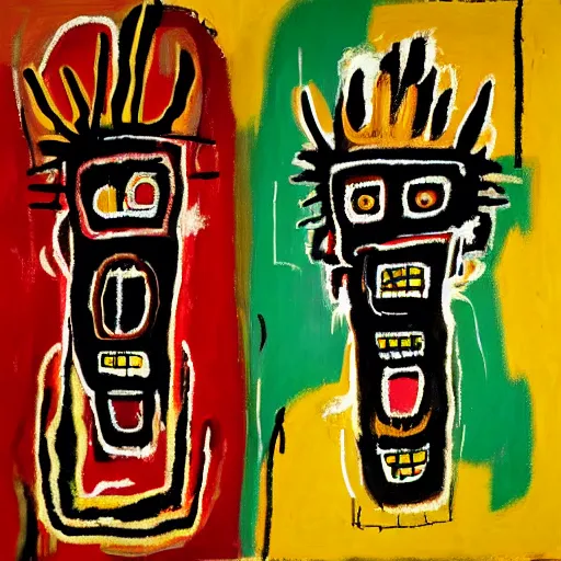 Prompt: “two bananas, by Basquiat, 8k, highly detailed”