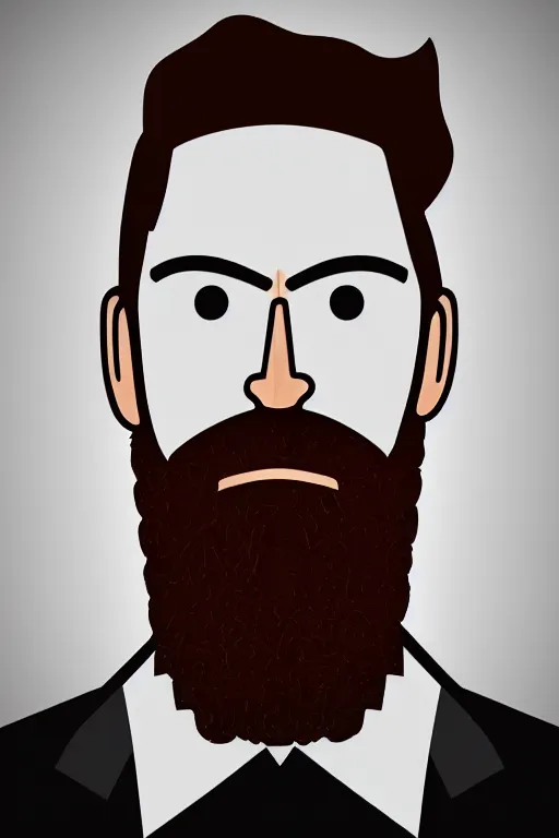 Image similar to face icon stylized minimalist portrait of a respectable dignified 3 0 ish pentecostal preacher with kind eyes and red beard and hair, serge birault, global illumination