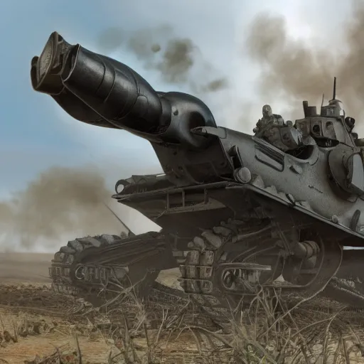 Prompt: mech used by the USA in WW2 (1944), dieselpunk, photorealistic, ultra high detail, 8k