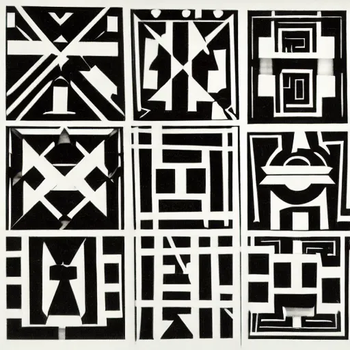 Image similar to a card game, white background, black and white, woodcut, beardsley, aubrey, crepax, guido, moholy - nagy, laszlo, bauhaus, walter gropius, josef albers, oskar schlemmer