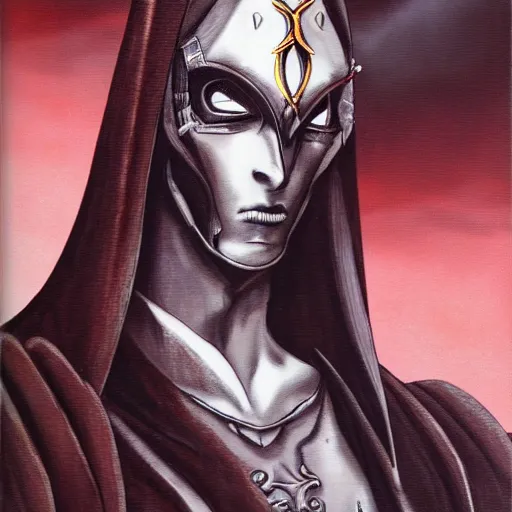 Prompt: Beautiful Sauron in the style of Ayami Kojima, portrait