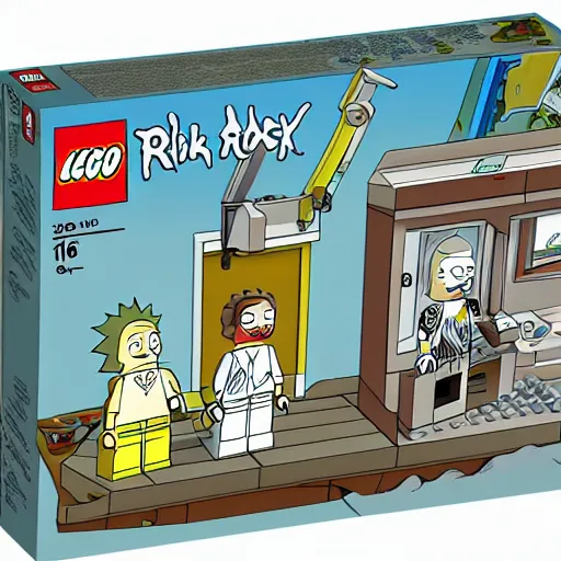 Image similar to rick and morty as lego