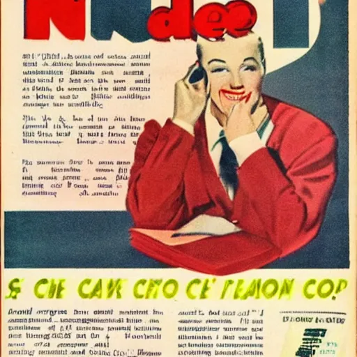 Prompt: 1950s newspaper ad for iPhon