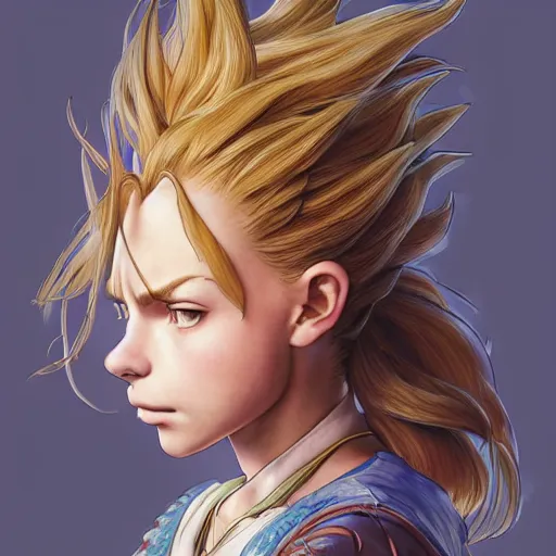 Image similar to ultra realistic illustration, marle from chrono trigger with hair in a ponytail, intricate, elegant, highly detailed, digital painting, artstation, concept art, smooth, sharp focus, illustration, art by artgerm and greg rutkowski and alphonse mucha