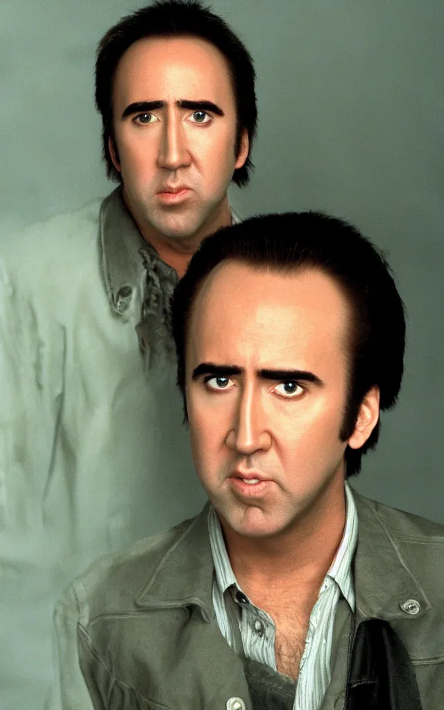 Image similar to full body photograph of nicolas cage in 1 9 9 9 young handsome thin face detail hd 8 k