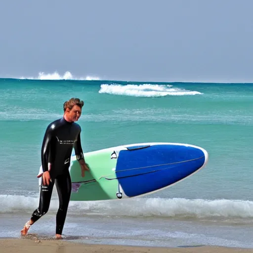 Prompt: adonis surfer