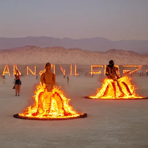 Prompt: burning man,