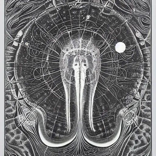 Image similar to space jellyfish by ernst haeckel