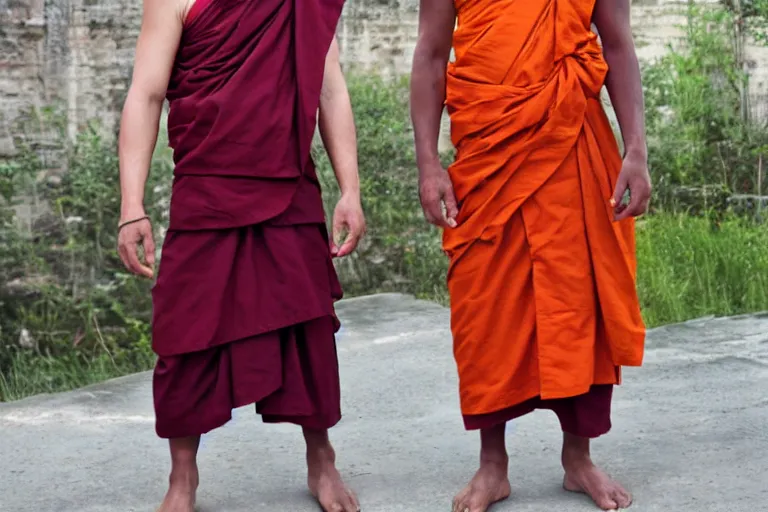 Image similar to buddhist monk in heavy tacital vest