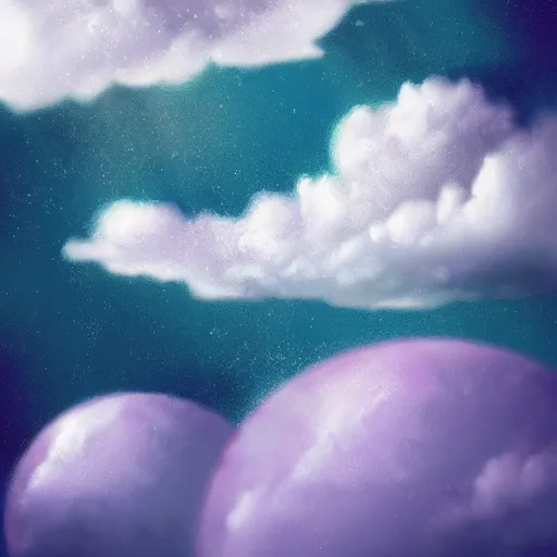 Image similar to spring weather inside a snowglobe. Beautiful colorful clouds in moody greys and blues. High quality digital art, trending on artstation