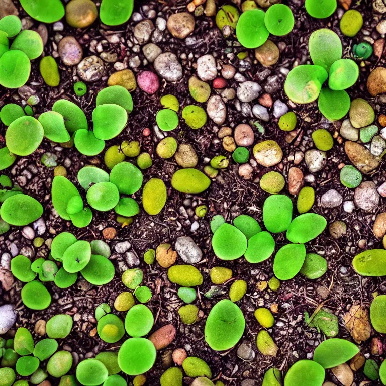 Prompt: a beautiful picture of close up plant sprouts in a fantasy world full of interesting buds fictional and gorgeous, cute animals walking nearby, 8 k resolution, highly detailed, hdr, artwork