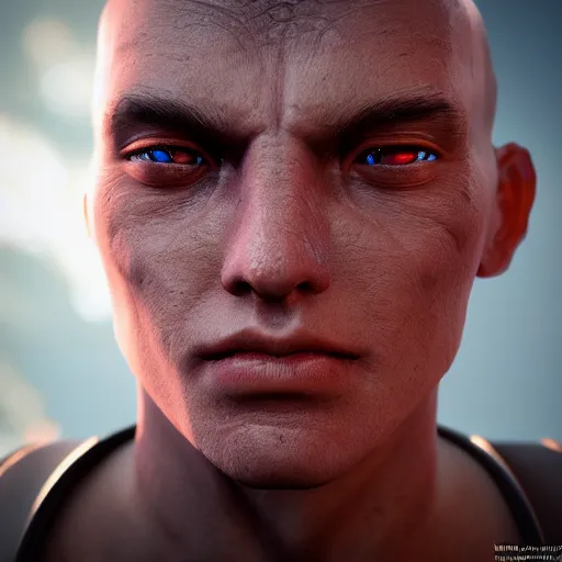 Prompt: human with a face of a dragon, close up face, extremely detailed, unreal engine, trending on artstation