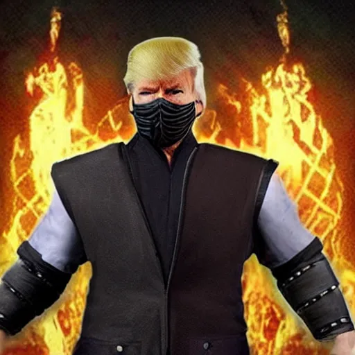 Image similar to donald trump as mortal kombat character,