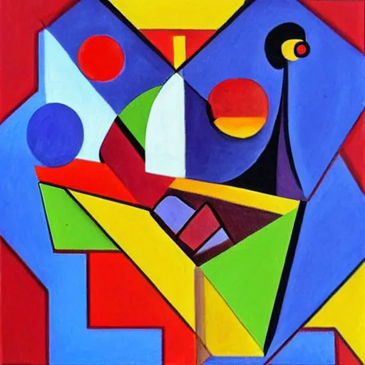 Image similar to serendipity, cubism painting