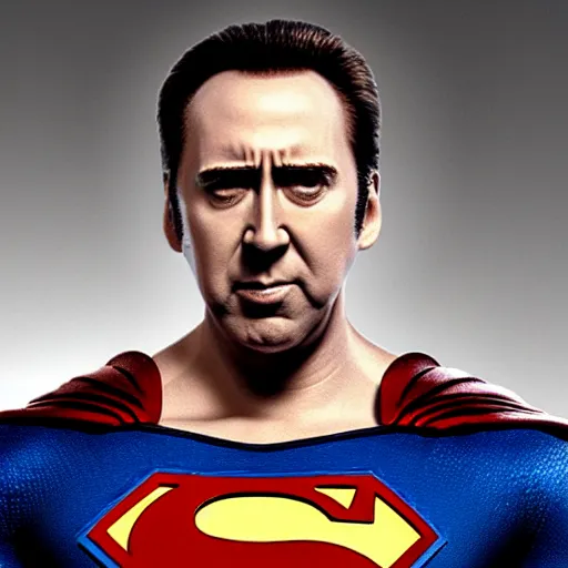 Prompt: nic cage as superman,