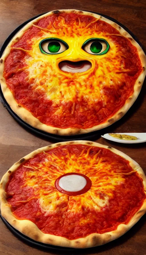 Prompt: the eye of sauron on top of a pizza nova, photorealistic,