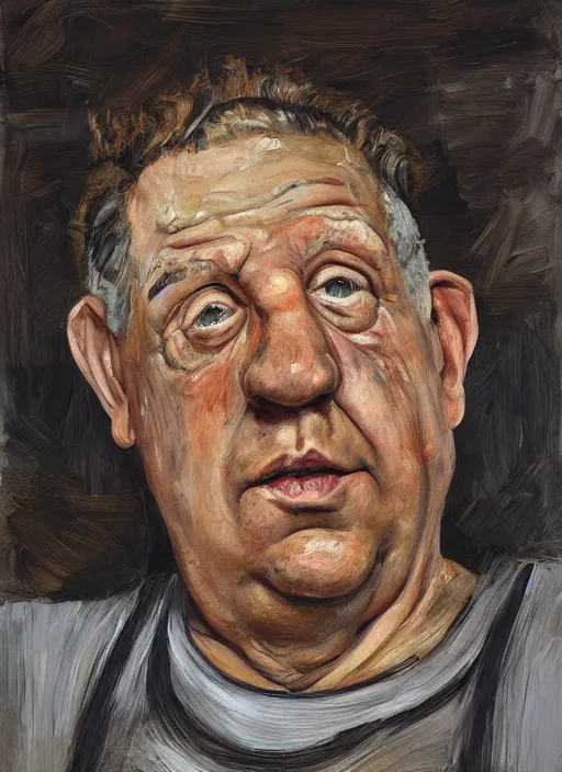 Real life Fred Flintstone, painted by Lucian Freud, | Stable Diffusion ...