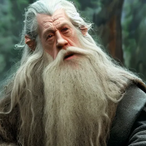 Prompt: still from the movie star wars episode iv with gandalf starring, highly detailed, extremely high quality, hd, 4 k, 8 k, canon 3 0 0 mm, professional photographer, 4 0 mp, lifelike, top - rated, award winning, realistic, detailed lighting, detailed shadows, sharp, no blur, edited, corrected, trending