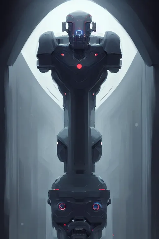 Prompt: professional concept art symmetrical portrait of a ominous floating!! robotic thing in a dark room by artgerm and greg rutkowski. an intricate, elegant, highly detailed digital painting, concept art, smooth, sharp focus, illustration, in the style of cam sykes.