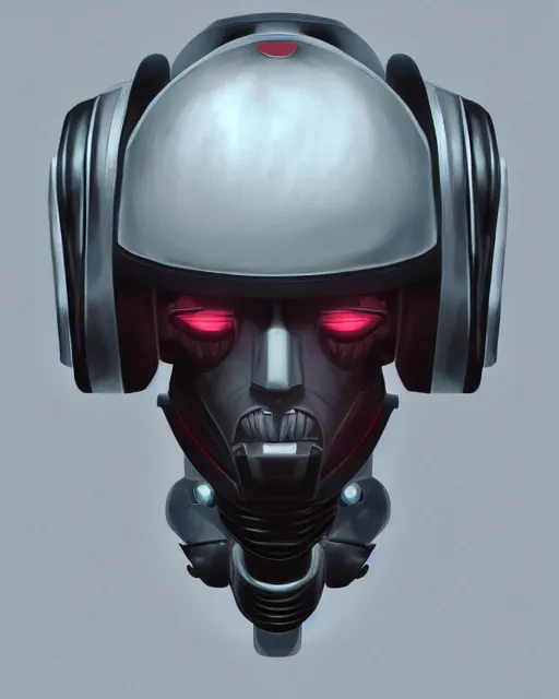 Prompt: digital portrait painting of an evil robot, valve concept art