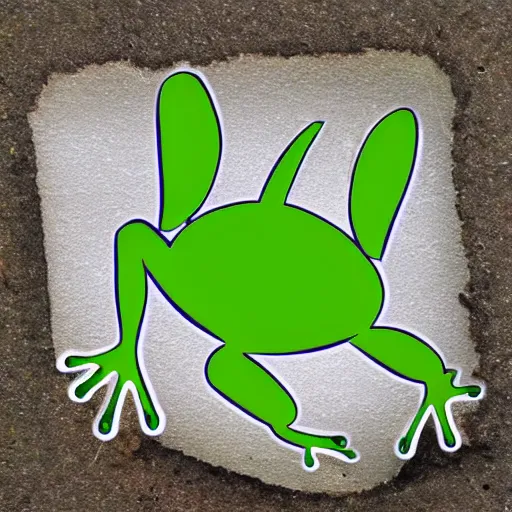 Prompt: a font frog