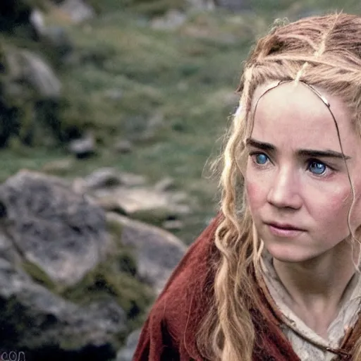 Image similar to first photos of 2 0 2 4 female lotr remake - jennifer connelly as samwise, ( eos 5 ds r, iso 1 0 0, f / 8, 1 / 1 2 5, 8 4 mm, postprocessed, crisp face, facial features )