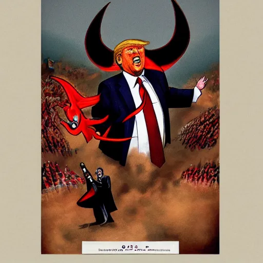 Image similar to trump dressed as the devil