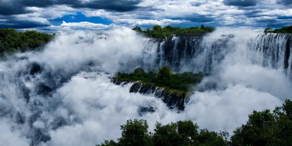 Image similar to waterfall of clouds in the sky