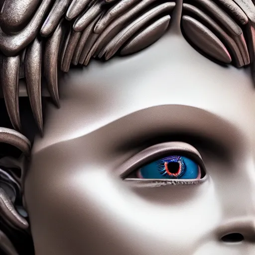 Prompt: perfectly - centered close - up portrait - photograph of goddess of death, cgi, anisotropic filtering, high definition textures, 8 k resolution, 1 6 k, 3 2 k, meticulous details, maximalist, rendered in blender